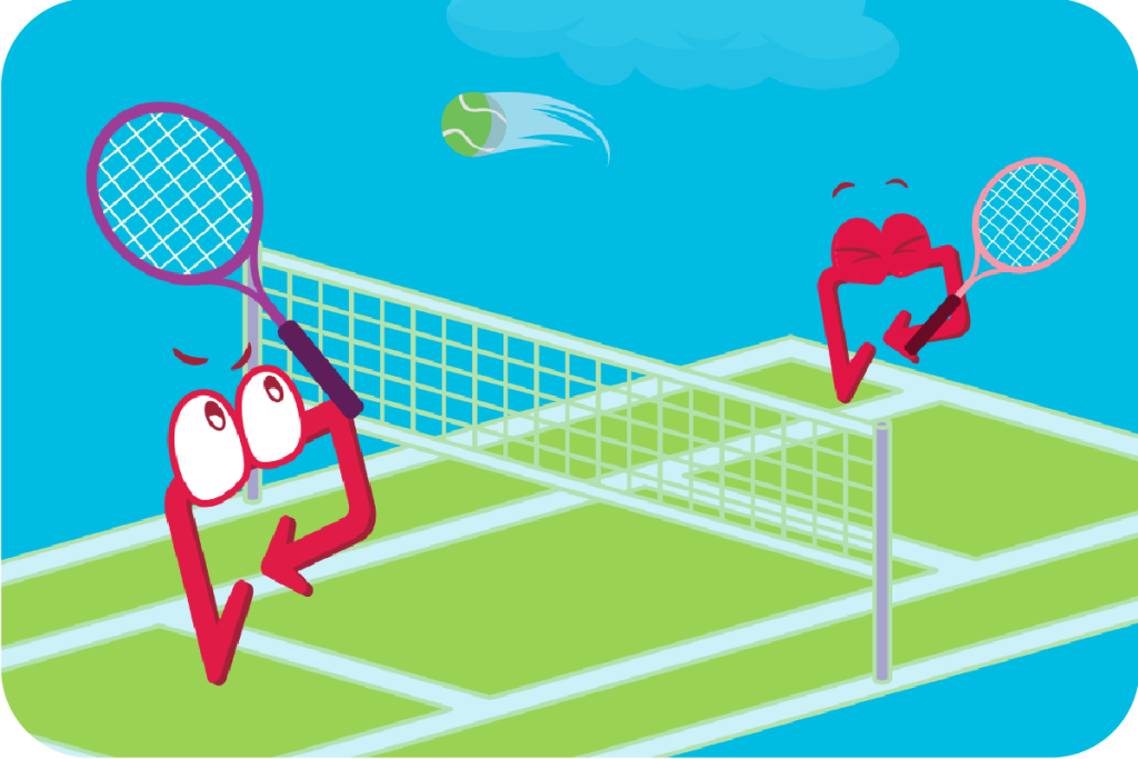 Postie friends playing tennis